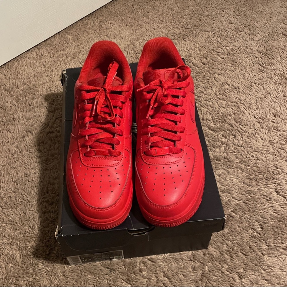 Triple red Air Force 1’s